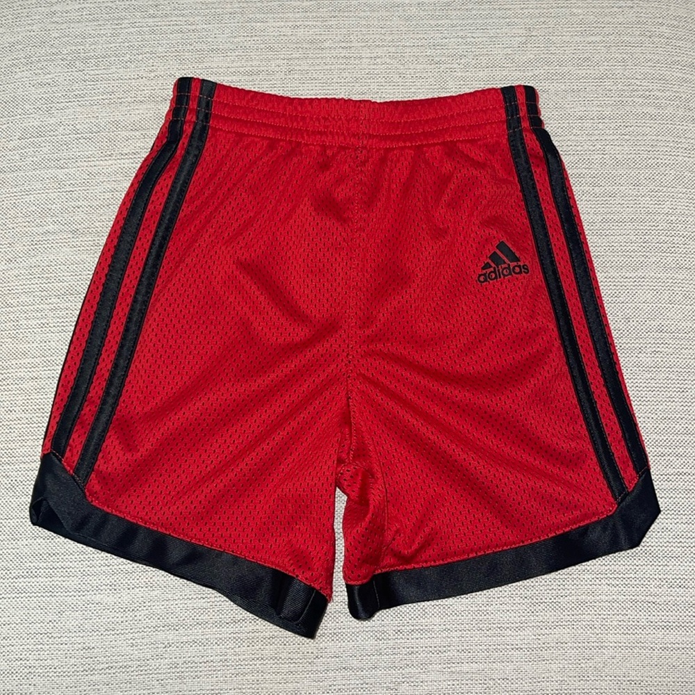 Adidas Toddler Red Mesh Shorts